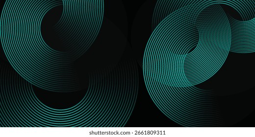 Fondo abstracto azul con círculos brillantes. Patrón de líneas circulares. Espiral geométrica. artes modernas