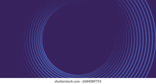 Fondo abstracto azul con círculos brillantes. Patrón de líneas circulares. Espiral geométrica. Elemento giratorio. Diseño gráfico moderno. Concepto de tecnología futurista. Ilustración vectorial