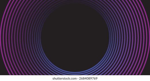 Blue abstract background with glowing circles. Swirl circular lines pattern. Geometric spiral. Twirl element. Modern graphic design. Futuristic technology concept. Vector illustration