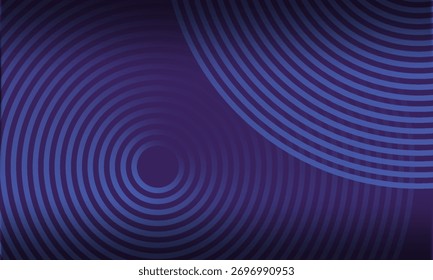 Fondo abstracto azul con círculos brillantes. Patrón de líneas circulares. Espiral geométrica. Elemento giratorio. Diseño gráfico moderno. Concepto de tecnología futurista. Ilustración vectorial