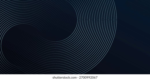 Blue abstract background with glowing circles. Swirl circular lines pattern. Geometric spiral. eps 10