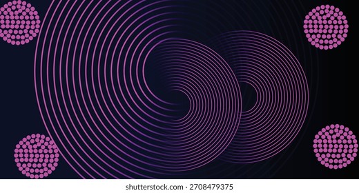 Fondo abstracto azul con círculos brillantes. Patrón de líneas circulares. Espiral geométricaElemento de giro Fondo de Fondo de pantalla de escritorio de tecnología futurista
