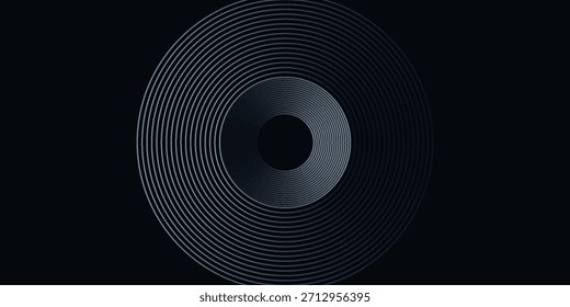 Fondo abstracto azul con círculos brillantes. Patrón de líneas circulares. Espiral geométrica. Elemento giratorio. Vector EPS 10