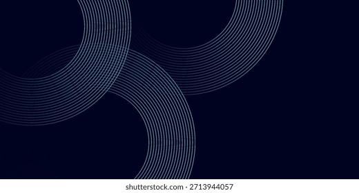 Fondo abstracto azul con círculos brillantes. Patrón de líneas circulares. Espiral geométrica. Elemento giratorio. Diseño gráfico moderno	
