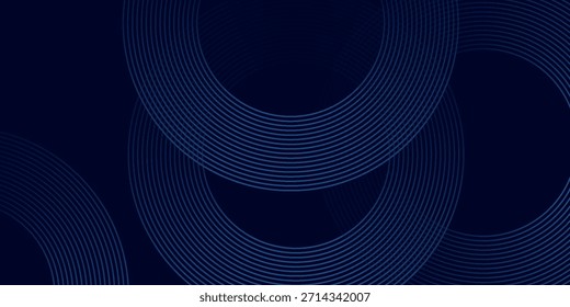 Fondo abstracto azul con círculos brillantes. Patrón de líneas circulares. Espiral geométrica. Elemento giratorio. Diseño gráfico moderno