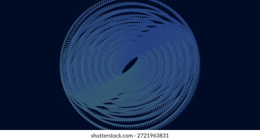 Fondo abstracto azul con círculos brillantes. Patrón de líneas circulares. Espiral geométrica. Elemento giratorio. Diseño gráfico moderno. Concepto de tecnología futurista.