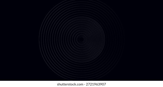 Fondo abstracto azul con círculos brillantes. Patrón de líneas circulares. Espiral geométrica. Elemento giratorio. Diseño gráfico moderno. Concepto de tecnología futurista.