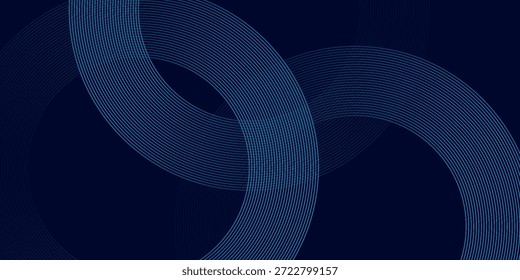 Blauer abstrakter Hintergrund mit leuchtenden Kreisen. Kreisförmiges Linienmuster drehen. Geometrische Spirale. Drallelement. Moderne grafische Darstellungen