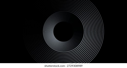 Fondo abstracto azul con círculos brillantes. Patrón de líneas circulares de remolino. Espiral geométrica. Elemento de giro. Vector eps 10