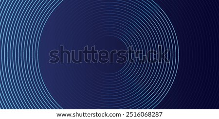 Blue abstract background with glowing circles. Swirl circular lines pattern. Geometric spiral. Twirl element. Modern graphic design. Futuristic technology concept.