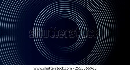 Blue abstract background with glowing circles. Swirl circular lines pattern. Geometric spiral. Twirl element. Modern graphic design. Futuristic technology concept.