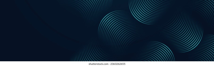 Blue abstract background with glowing curve geometric lines. Modern shiny blue wave lines pattern. Vector illustration