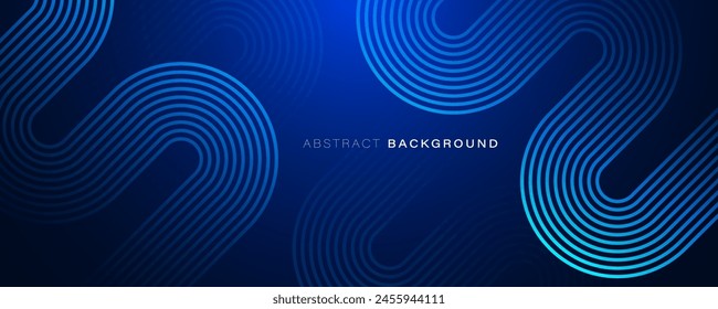 Blue abstract background with glowing diagonal geometric lines. Geometric stripe line art design. Modern blue gradient lines. Futuristic concept. Suit for brochure, website, poster, banner, corporate