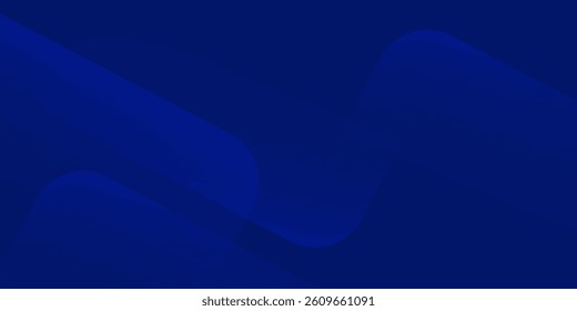 Blue abstract background with blue glowing diagonal rounded lines. Modern simple blue geometric design. Minimal shapes.
