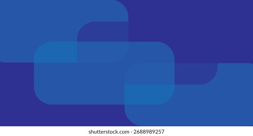 Plano de fundo abstrato azul com linhas arredondadas diagonais brilhantes azuis. Design geométrico azul simples moderno. Formas mínimas. Moderno brilhante padrão de linhas geométricas.