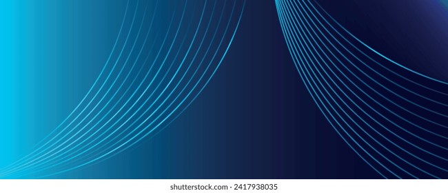 Blue abstract background with blue glowing geometric lines.