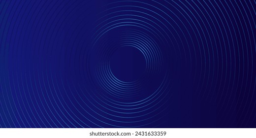 Blue abstract background with blue glowing geometric lines. Modern shiny blue oval lines pattern. Curved lines. Futuristic technology concept. Suit for banner, brochure modern