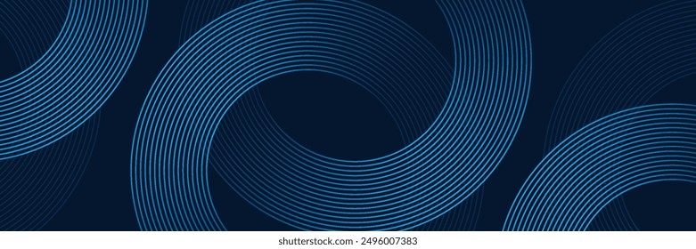 Fondo abstracto azul con líneas geométricas brillantes azules. Moderno patrón de líneas redondeadas diagonales azules brillantes.