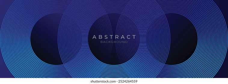 Fondo abstracto azul con líneas geométricas brillantes azules. Moderno patrón de líneas redondeadas diagonales azules brillantes. Concepto de tecnología futurista. Traje para el cartel, Anuncio, folleto, corporativo, Sitio web