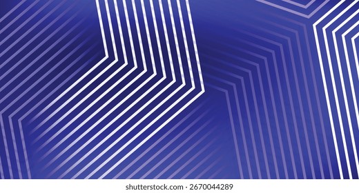 Blauer abstrakter Hintergrund mit blau leuchtenden geometrischen Linien. Modernes glänzendes blaues, diagonales, abgerundetes Linienmuster. Futuristisches Technologiekonzept. Anzug für Poster, Banner, Broschüre, Corporate, Website