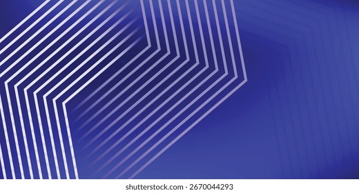 Fondo abstracto azul con líneas geométricas brillantes azules. Moderno patrón de líneas redondeadas diagonales azules brillantes. Concepto de tecnología futurista. Traje para el cartel, Anuncio, folleto, corporativo, Sitio web