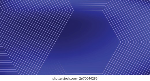 Blue abstract background with blue glowing geometric lines. Modern shiny blue diagonal rounded lines pattern. Futuristic technology concept. Suit for poster, banner, brochure, corporate, website