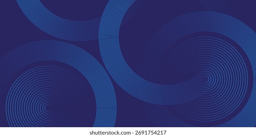 Blue abstract background with blue glowing geometric lines. Modern shiny blue diagonal rounded lines pattern.