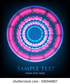 Blue abstract background with glowing lights. Vector