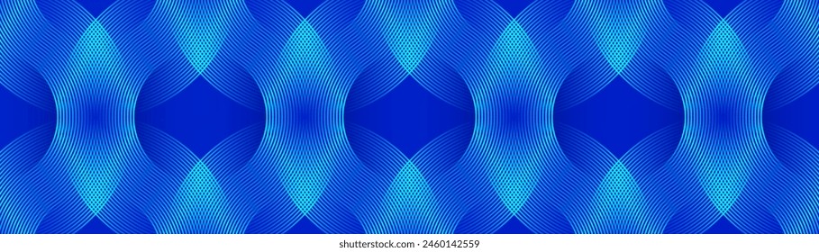 Fondo abstracto azul con líneas brillantes. Líneas de círculo azul brillante. Patrón de líneas geométricas. Diseño de textura moderna. Concepto futurista. Traje para el Fondo de pantalla, cubierta, cabecera, presentación, Sitio web