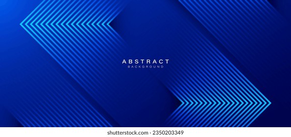 Blue abstract background with glowing triangle geometric lines. Modern shiny blue lines pattern. Futuristic technology concept. Vector illustration