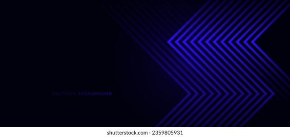 Fondo abstracto azul con líneas geométricas triangulares brillantes. Patrón de líneas de flechas azul brillante y moderno. Concepto de símbolo de flecha de transferencia de Exchange. Ilustración del vector