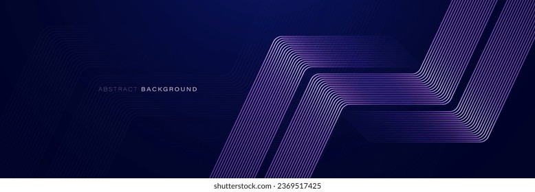 Blue abstract background with glowing triangle geometric lines. Modern shiny purple arrow lines pattern. Vector illustration