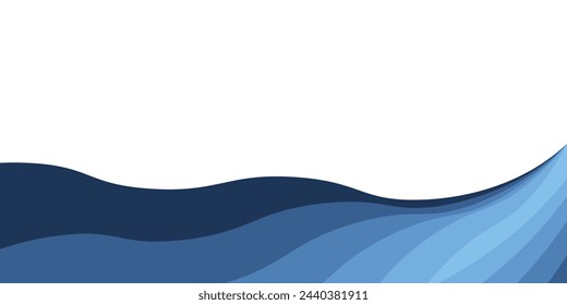 Fondo abstracto azul con líneas de onda brillantes. Elegante capa ondulada de superposición. Diseño texturizado moderno. Elegante y limpia plantilla de banner azul claro. Ilustración de vector
