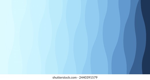 Fondo abstracto azul con líneas de onda brillantes. Elegante capa ondulada de superposición. Diseño texturizado moderno. Elegante y limpia plantilla de banner azul claro. Ilustración de vector