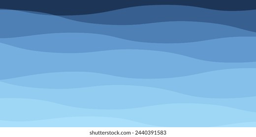 Blue abstract background with glowing wave lines. Elegant wavy layer of overlap. Modern textured design. Sleek and clean light blue banner template. Vector illustration