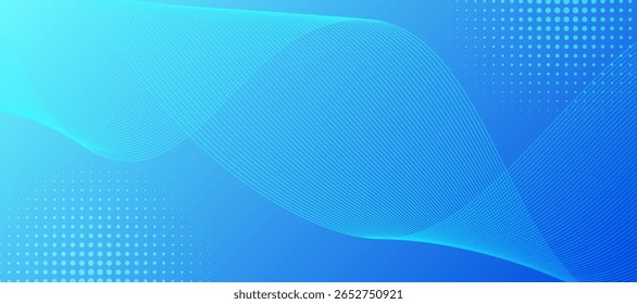 Fondo abstracto azul con onda brillante. Elemento de diseño de líneas móviles brillantes. Moderno gradiente azul que fluye líneas de onda. Concepto de tecnología futurista.