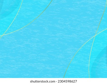 Fondo abstracto azul con línea dorada. 