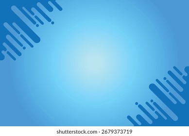 Fundo abstrato azul com centro de gradiente e formas de canto geométrico modernas. Design vetorial simples perfeito para banners, cartazes, apresentações, modelos e projetos digitais.
