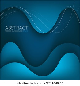 Blue abstract background gradient color tone curve line for text and message design