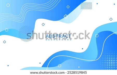 Blue abstract background with gradient colors. Fluid shape composition. Simple background