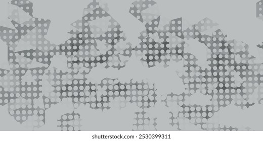 Blue abstract background of gray dots. Random particle texture. Chaotic ornament, mosaic. Linear pattern of small dots.