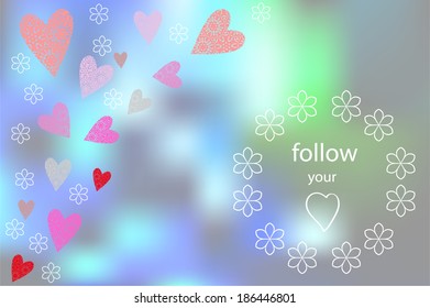 blue Abstract Background with heart
