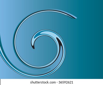 Blue abstract background with helix. Vector illustration