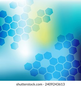 Blue Abstract  background with hexagon shapes