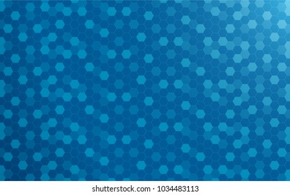 Blue abstract background with hexagon. Technology and texture concept. Blue gradient shade