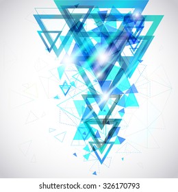 Blue Abstract background of hexagon and triangle geometric geometry polygon and element shape for poster and website decoration design, create by vector