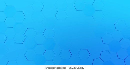 Blue abstract background with hexagonal patterns, creating a modern and futuristic design