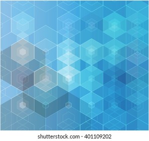 blue abstract background of hexagons