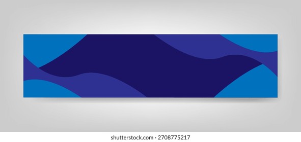 modelo de banner horizontal de plano de fundo abstrato azul
