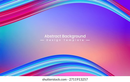 Blue abstract background illustration. 3d dynamic flow background. Abstract oil fluid rainbow style. Wavy background
